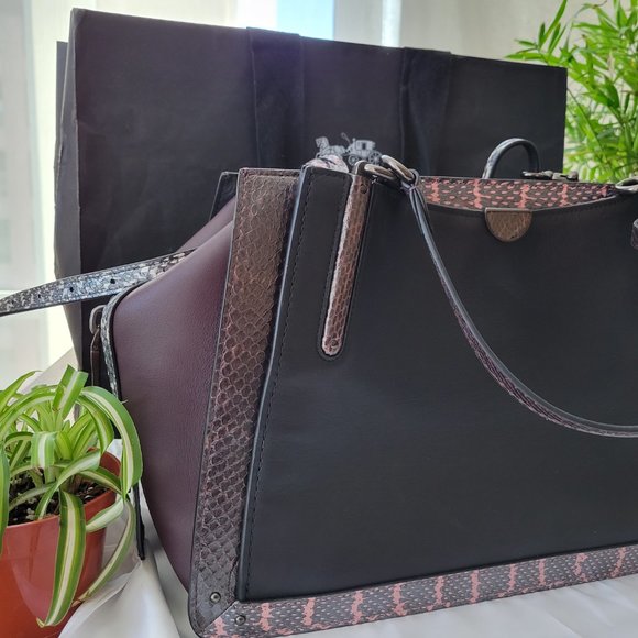 NWT Authentic COACH Dreamer 36 in Colorblock w Snakeskin Detail - Picture 3 of 8